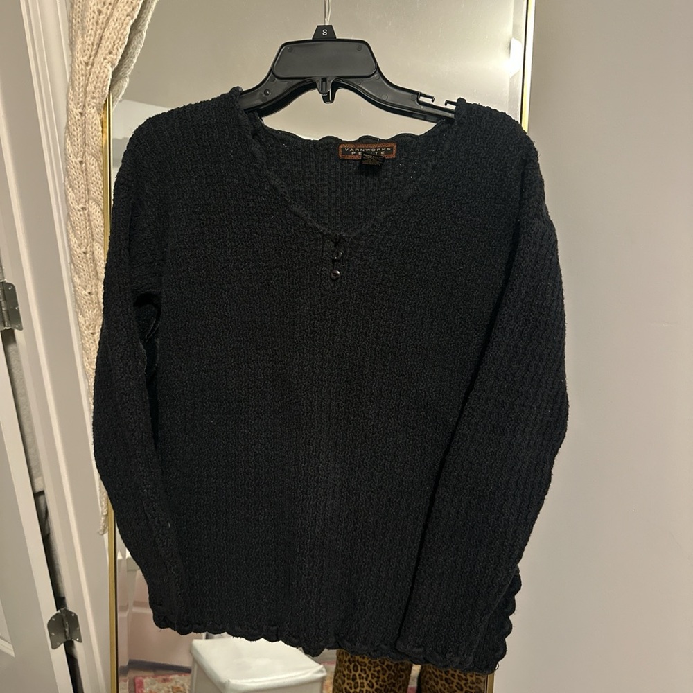 Black/Navy Vintsge Knit Sweater
